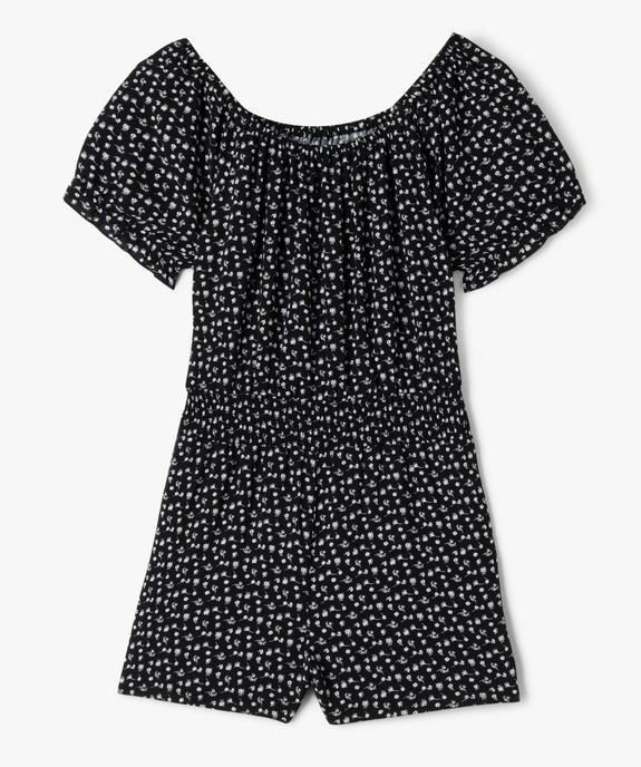 Combishort à motifs fleuris avec détails froncés fille vue1 - GEMO 4G FILLE - GEMO