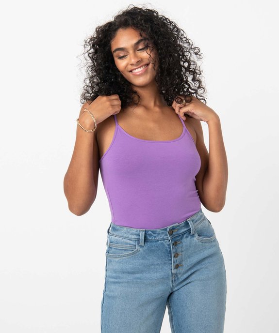 Débardeur uni à fines bretelles femme vue1 - GEMO (MAILLE) - GEMO