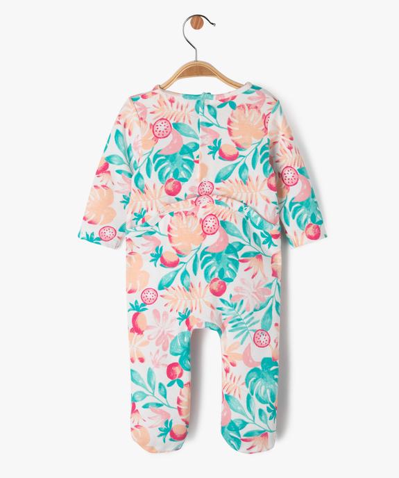 Pyjama dors-bien à motif feuillage exotique bébé fille vue4 - GEMO 4G BEBE - GEMO
