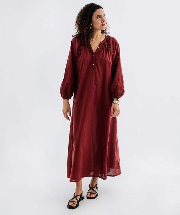 Robe longue à manches longues esprit bohème femme vue3 - GEMO(FEMME PAP) - GEMO
