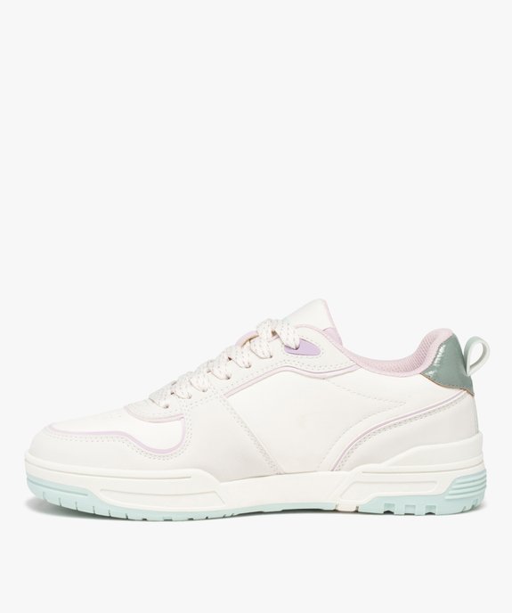 Baskets femme colorées à lacets style retro 90 vue3 - GEMO 4G FEMME - GEMO