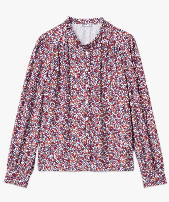 Chemise femme à motifs fleuris et col froncé vue4 - GEMO(FEMME PAP) - GEMO