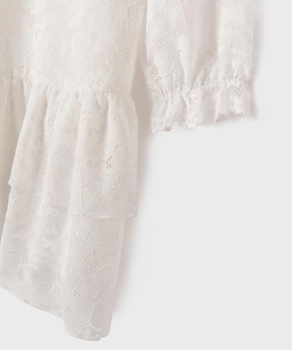 Robe courte à manches longues en dentelle fille vue2 - GEMO (ENFANT) - GEMO