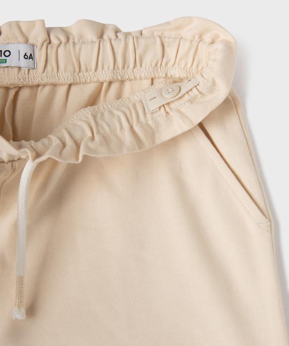 Short en jersey de coton à taille élastique ajustable fille vue2 - GEMO (ENFANT) - GEMO