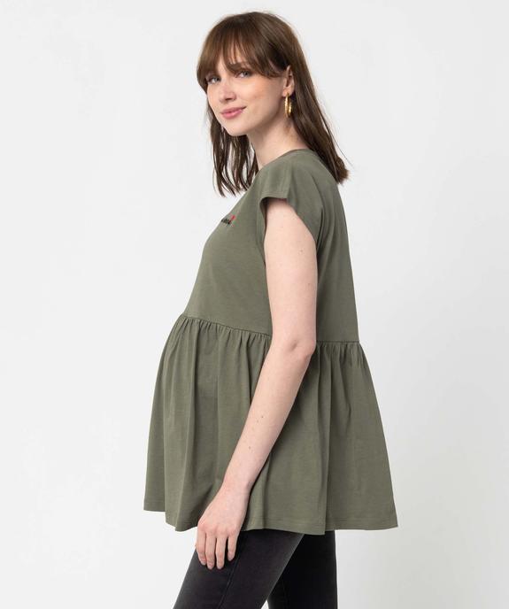 Tee-shirt de grossesse avec large volant dans le bas vue3 - GEMO (MATER) - GEMO