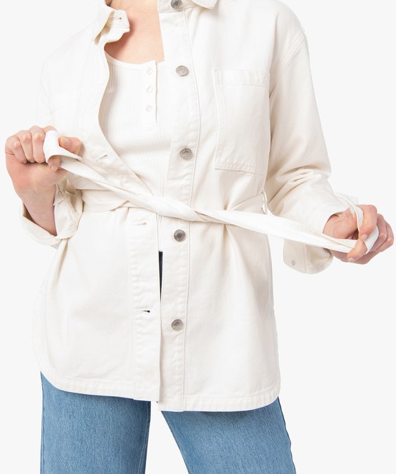 Veste femme forme chemise avec ceinture vue2 - GEMO(FEMME PAP) - GEMO