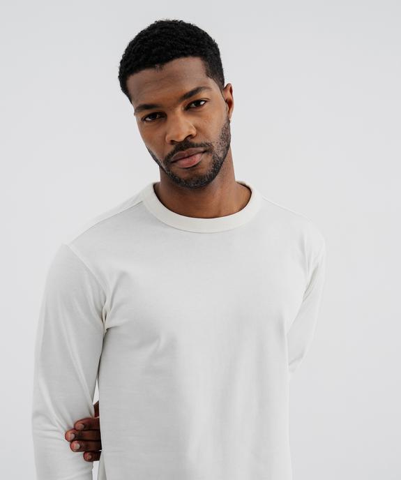 Tee-shirt manches longues et col rond en coton résistant homme vue2 - GEMO (HOMME) - GEMO