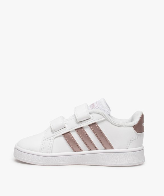 Baskets bébé fille à scratch Grand Court Adidas vue3 - ADIDAS - GEMO
