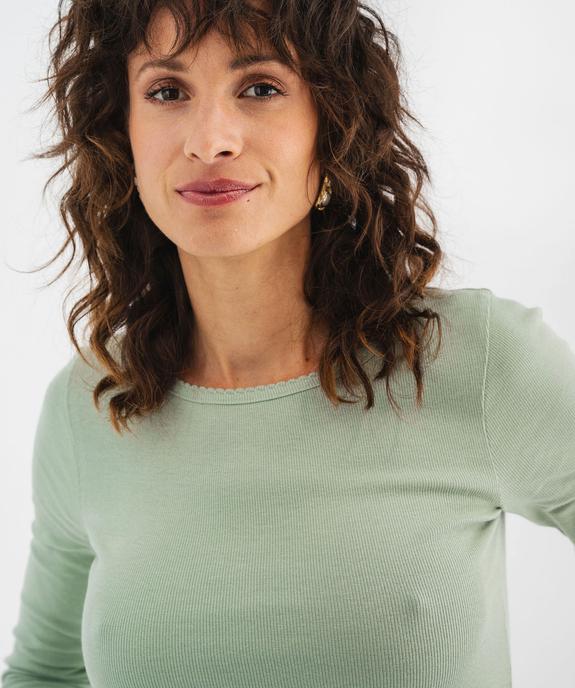 Tee-shirt manches longues en maille côtelée extensible femme vue2 - GEMO 4G FEMME - GEMO