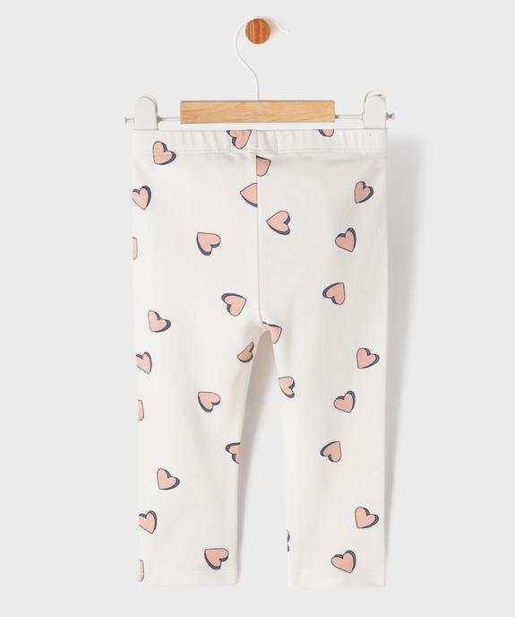 Legging long en coton stretch imprimé bébé fille vue3 - GEMO 4G BEBE - GEMO