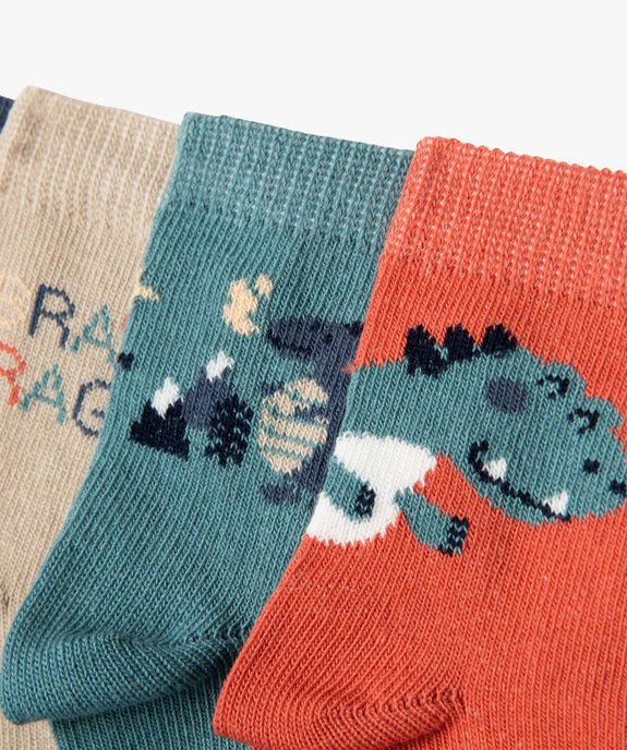 Chaussettes à motifs dragons (lot de 5) bébé garçon vue2 - GEMO 4G BEBE - GEMO