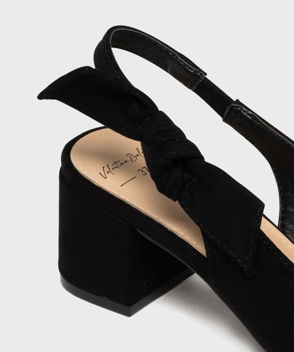 Escarpins slingbacks en suédine à talon large et bout pointu femme - Valentina Baldano vue6 - VALENTINA BALDA - GEMO