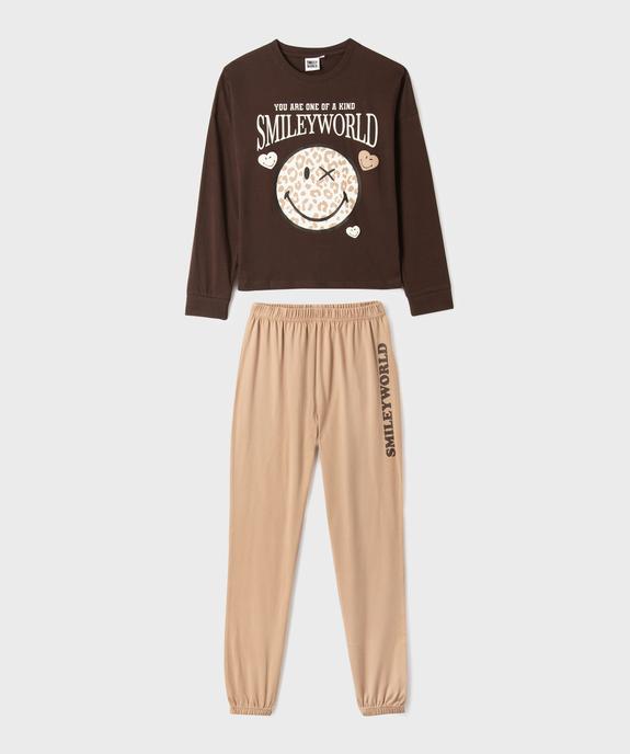 Pyjama en coton avec motif Smiley fille - Smiley World vue4 - SMILEY WORLD - GEMO