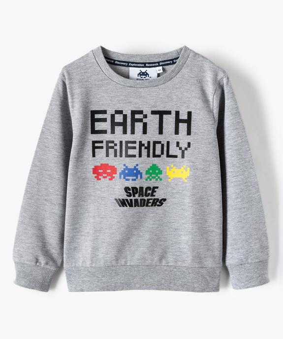 Sweat garçon avec inscription en relief – Space Invaders vue1 - GAME BOY - GEMO
