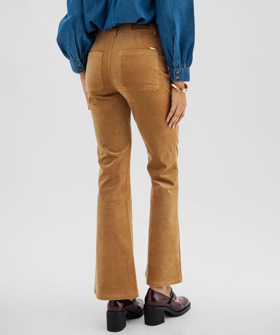 Pantalon flare taille haute en velours extensible femme - LuluCastagnette vue4 - LULUCASTAGNETTE - GEMO