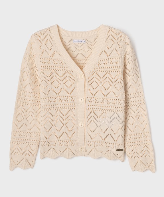 Gilet en maille ajourée fille - LuluCastagnette vue1 - LULUCASTAGNETTE - GEMO