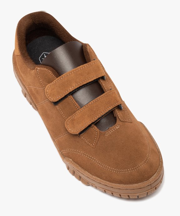 Baskets homme dessus cuir uni fermeture scratch vue5 - GEMO (SPORTSWR) - GEMO