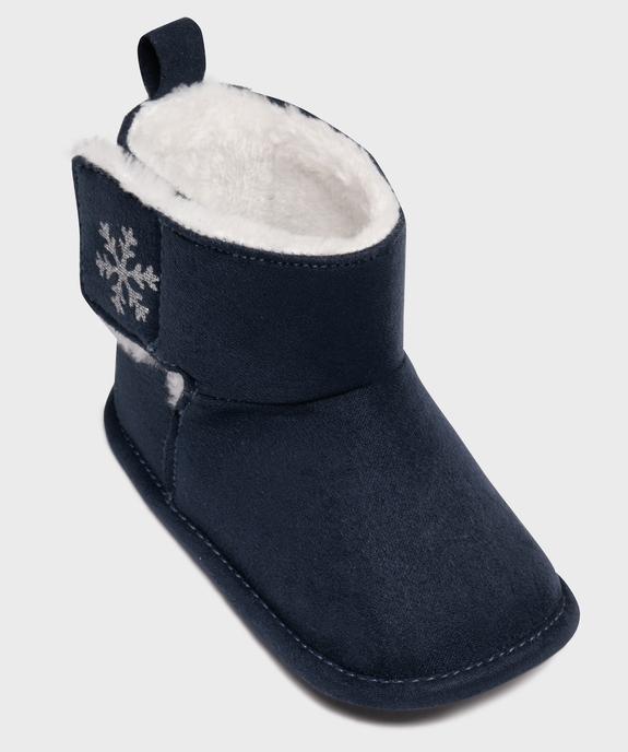 Chaussons boots à scratch doublure chaude bébé vue5 - LITTLE LOVE - GEMO