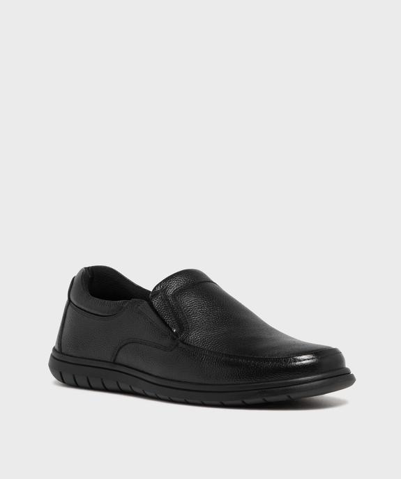 Mocassin slip-on confort dessus cuir homme - G'Flex vue2 - G'FLEX - GEMO