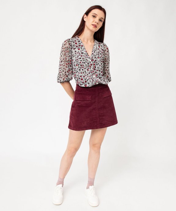 Chemise imprimée à manches 3/4 en voile femme vue5 - GEMO(FEMME PAP) - GEMO
