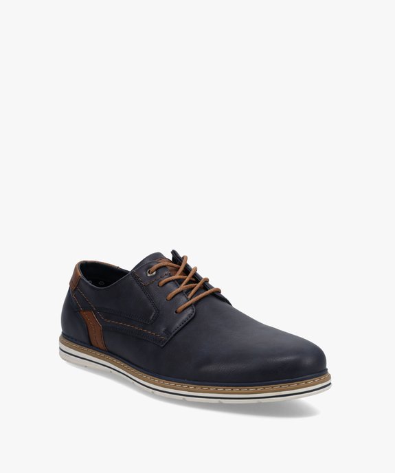 Derbies homme style casual à semelle contrastée vue2 - GEMO(URBAIN) - GEMO