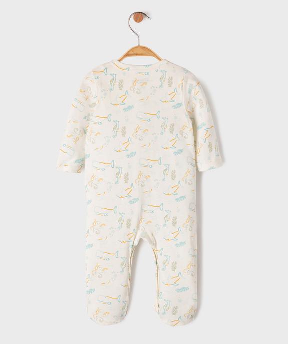Pyjama en coton à motifs marins avec fermeture devant bébé garçon vue3 - GEMO 4G BEBE - GEMO