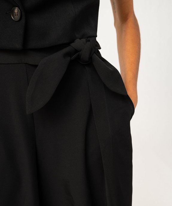 Pantacourt large avec noeud à la ceinture femme vue5 - GEMO(FEMME PAP) - GEMO