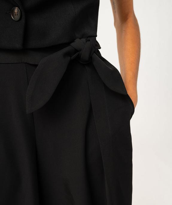 Pantacourt large avec noeud à la ceinture femme - GEMO(FEMME PAP) Pantacourt large avec noeud à la ceinture femme vue5 - GEMO(FEMME PAP) - GEMO