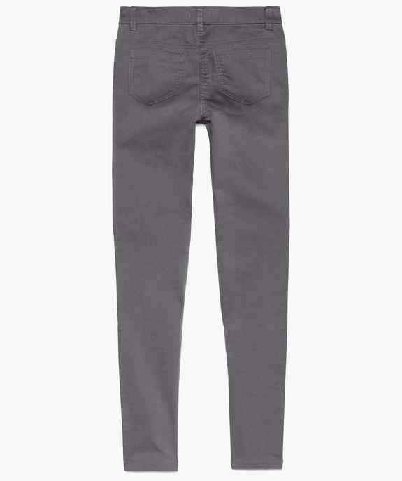 Pantalon fille façon jegging en toile unie vue2 - GEMO (JUNIOR) - GEMO
