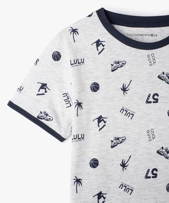 Tee-shirt imprimé manches courtes garçon vue2 - LULUCASTAGNETTE - GEMO
