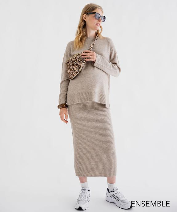 Ensemble pull et jupe de grossesse en maille extensible - GEMO