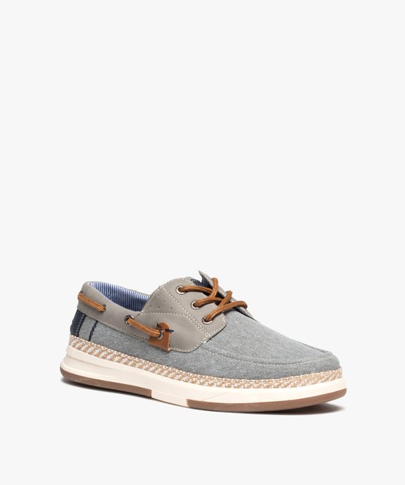 Chaussures bateau homme dessus en denim vue2 - GEMO (CASUAL) - GEMO