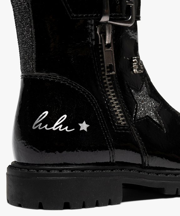 Boots fille vernies à détails argentés avec zip intérieur et fantaisie - LuluCastagnette vue6 - LULU CASTAGNETT - GEMO