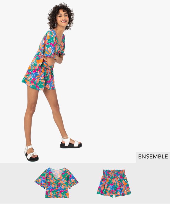 Ensemble femme 2 pièces chemisier + short - GEMO
