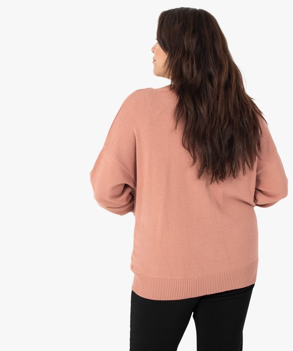 Gilet femme grande taille en maille souple et gros boutons vue3 - GEMO (G TAILLE) - GEMO