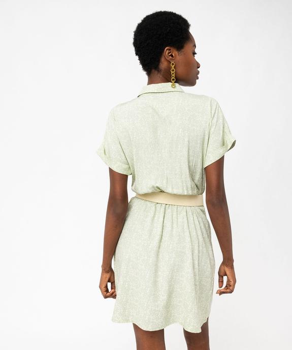 Robe courte à manches courtes fluide et fleurie femme vue3 - GEMO 4G FEMME - GEMO