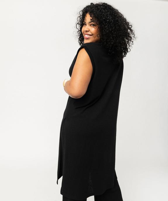 Gilet long sans manches en maille femme grande taille vue3 - GEMO (G TAILLE) - GEMO