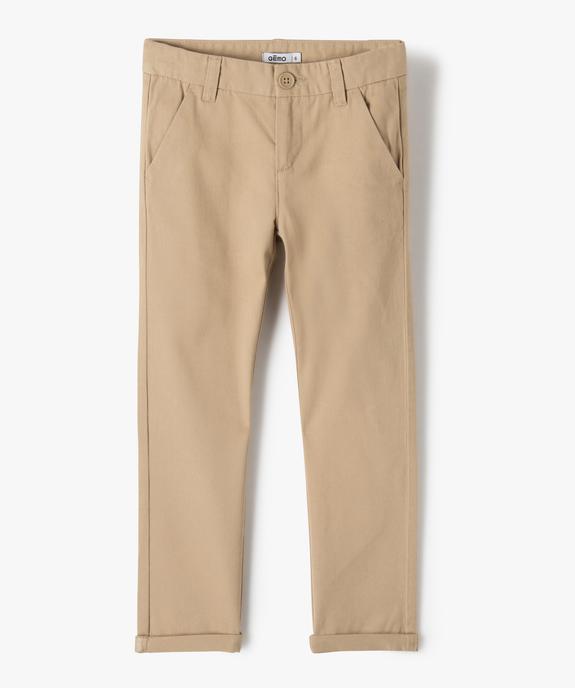 Pantalon chino en coton garçon vue1 - GEMO 4G GARCON - GEMO