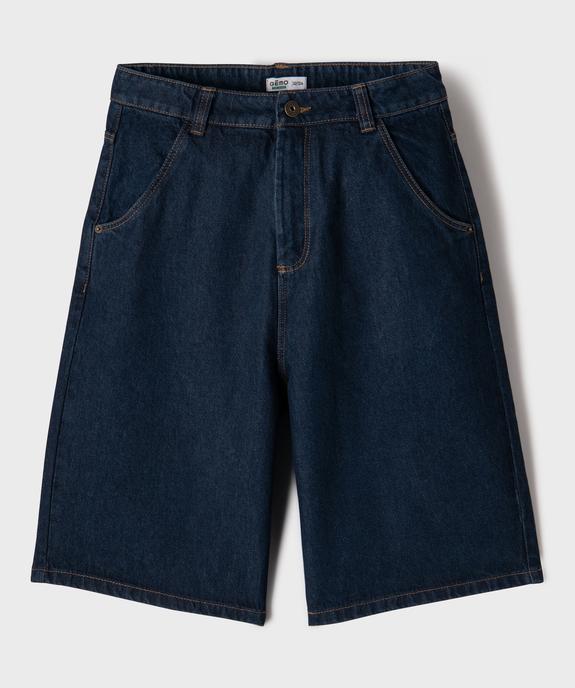 Bermuda en jean coupe skater garçon vue1 - GEMO 4G GARCON - GEMO