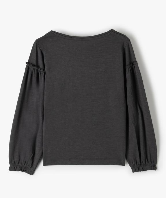 Tee-shirt fille avec inscription brodée sur le buste— LuluCastagnette vue4 - LULUCASTAGNETTE - GEMO