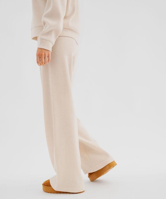 Pantalon en maille à taille élastiquée coupe large femme  vue4 - GEMO(FEMME PAP) - GEMO