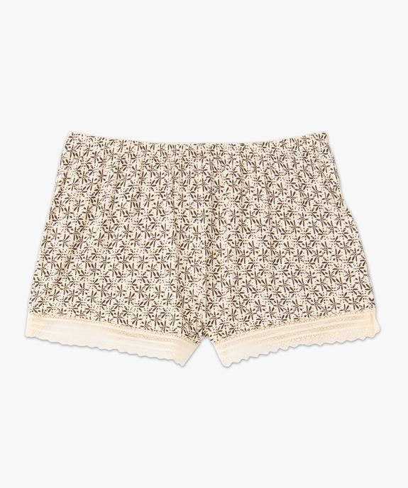 Short de pyjama en maille fluide avec bas en dentelle femme vue4 - GEMO 4G FEMME - GEMO
