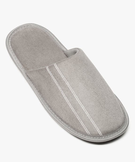 Chaussons homme forme mules velours avec liserés vue5 - GEMO(HOMWR HOM) - GEMO