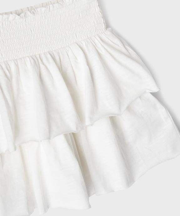 Jupe courte à volants à taille smockée fille vue2 - GEMO 4G FILLE - GEMO