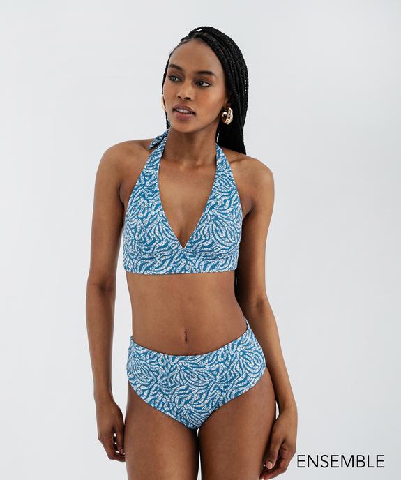 Ensemble de maillot de bain deux pièces en maille gaufrée pour femme - GEMO