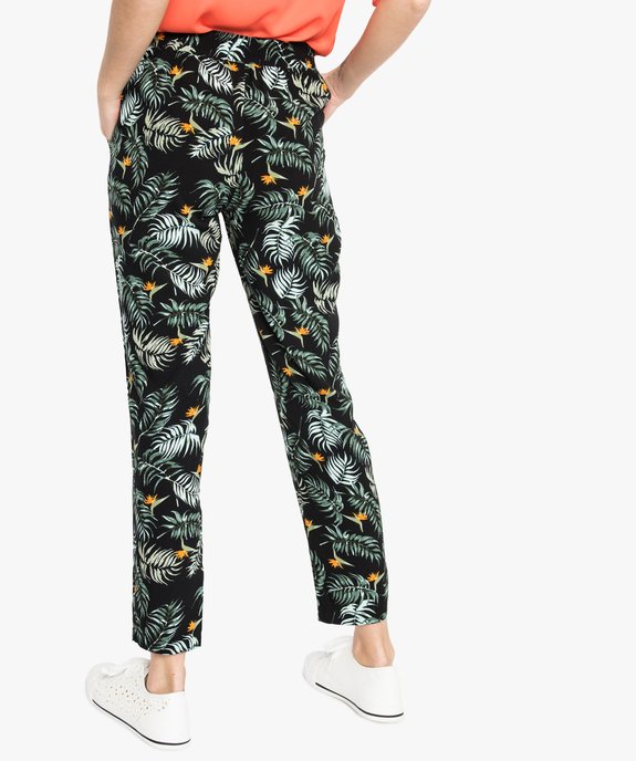 Pantalon femme imprimé avec taille élastiquée vue3 - GEMO(FEMME PAP) - GEMO