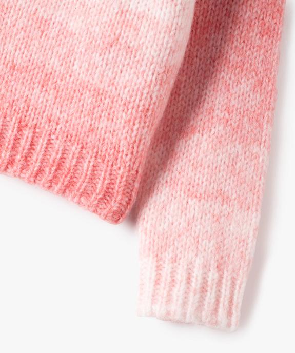 Pull fille à col rond en grosse maille vue3 - GEMO (ENFANT) - GEMO