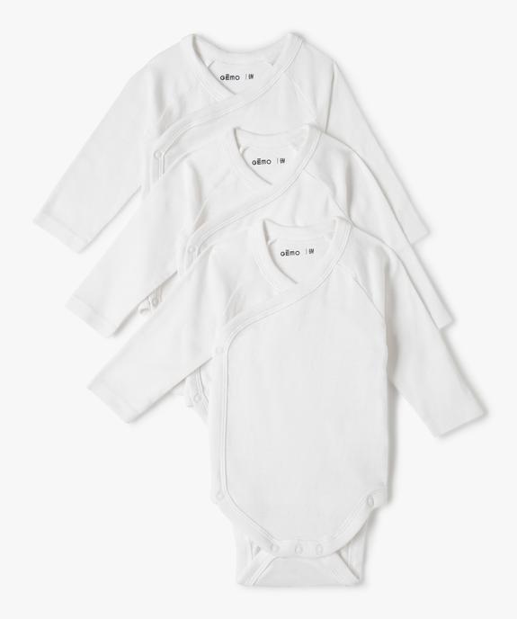Body bébé à manches longues ouverture croisée uni (lot de 3) - GEMO 4G BEBE Body bébé à manches longues ouverture croisée uni (lot de 3) vue1 - GEMO 4G BEBE - GEMO