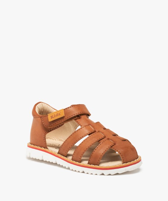 Sandales garçon unies à talon et bout fermés vue2 - GEMO (ENFANT) - GEMO