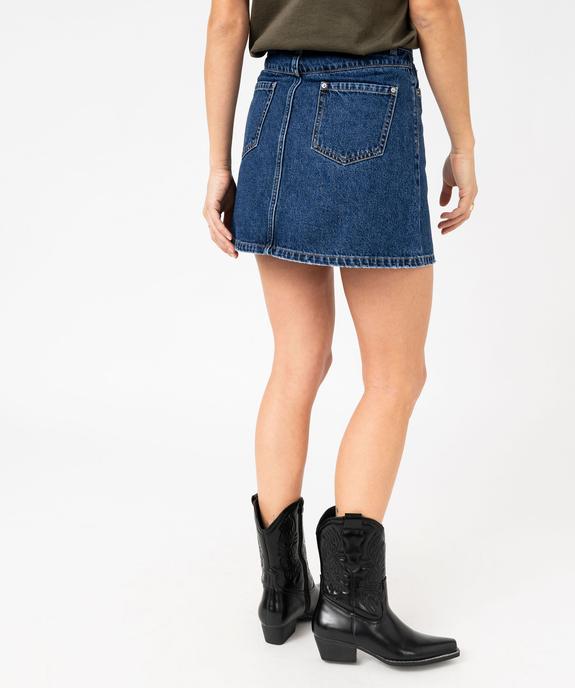 Jupe en jean courte coupe trapèze femme vue3 - GEMO 4G FEMME - GEMO